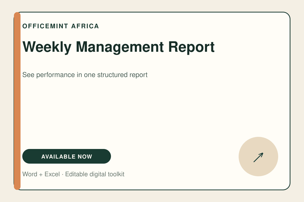 Weekly Management Report product cover